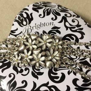 Brighton silver enamel flowers hearts bracelet